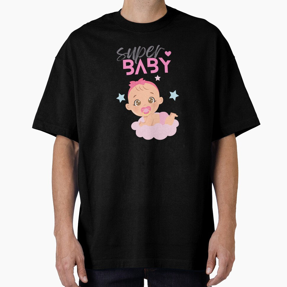Super Baby Girl Cute Sleeping on a Claud by BoomBoomBaby