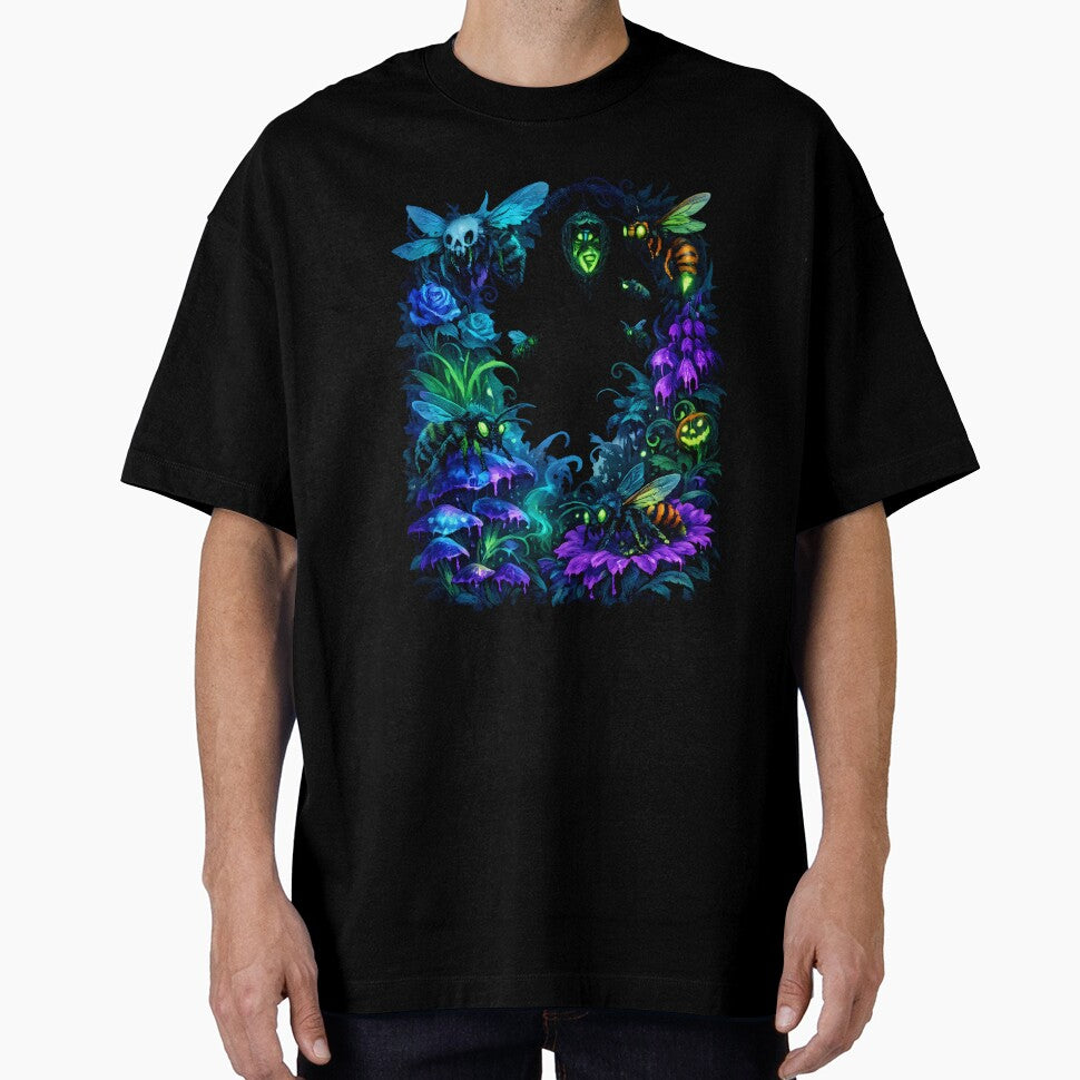 Spooky Glowing Bees & Wasps in a Haunted Garden by designsbyhw
