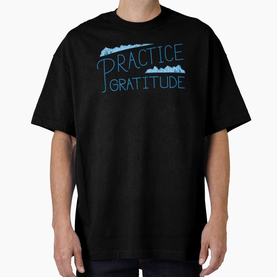 Practice Gratitude Mountains Retro by StudioUnrefined