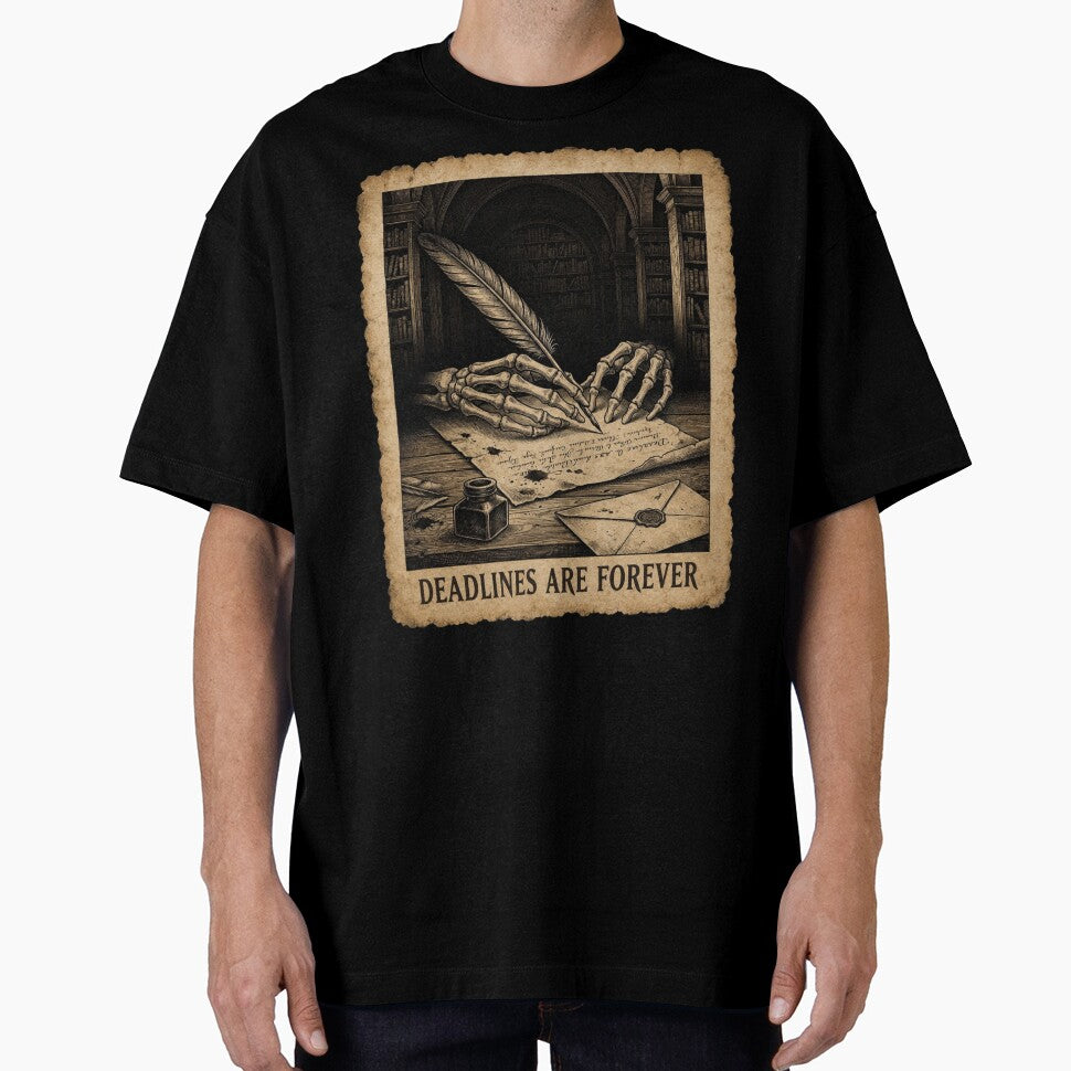 Deadlines Are Forever Skeleton Writing Letter Dark Academia Vintage Aesthetic by thoughtswear