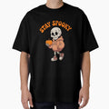 Stay Spooky Skeleton Walking with Pumpkin – Cute Halloween Aesthetic Design by Raw Tigers