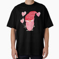 Funny girl Valentine gnome heart watercolor by mlnana