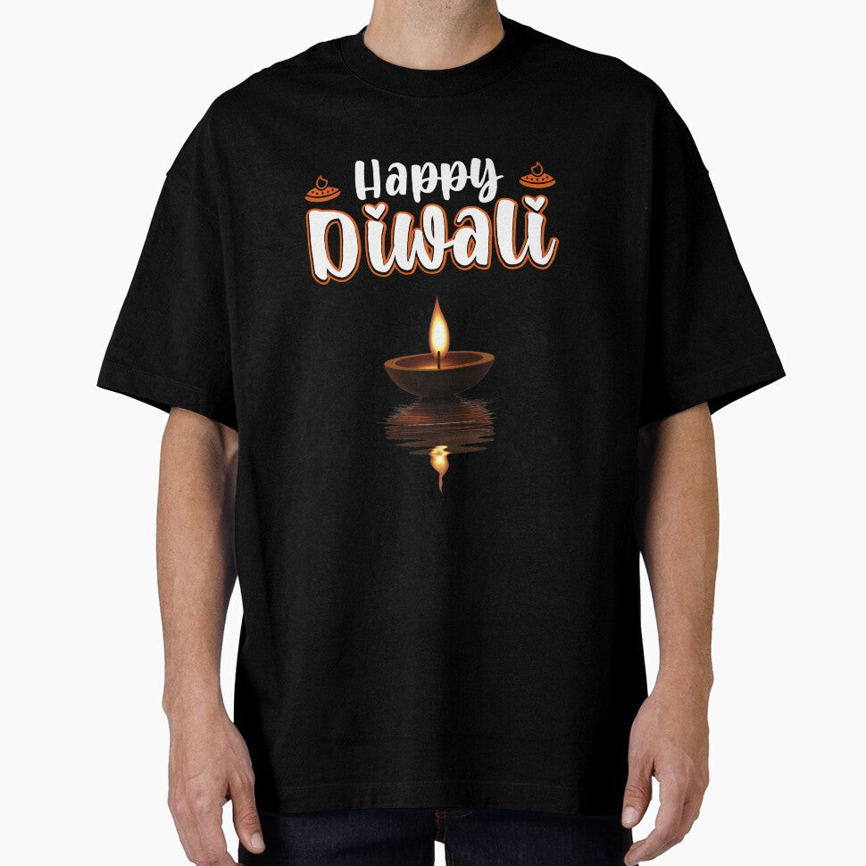 Happy Diwali ver 1 | Festival of Lights | Indian Deepavali Celebration with Diyas, Rangoli & Lord Ganesha | Hindu Festival Art & Gifts by mndesignworx