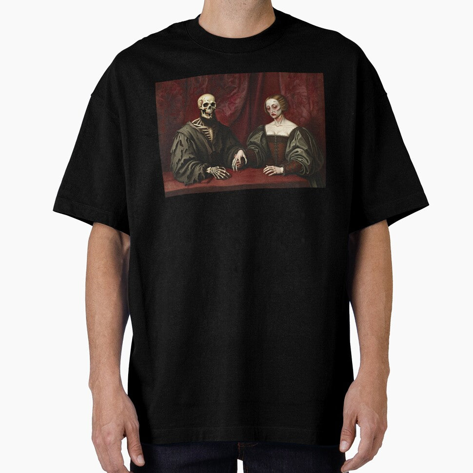 Undead Tudor couple horror haunted house halloween art by Vintage Designs +