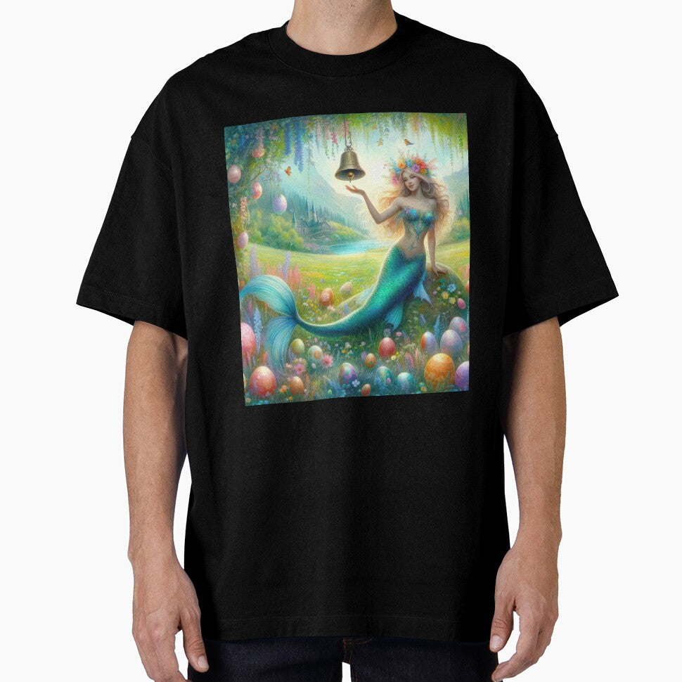 Mermaid with a bell and Easter eggs fantasy easter landscape by Expressions-Sel