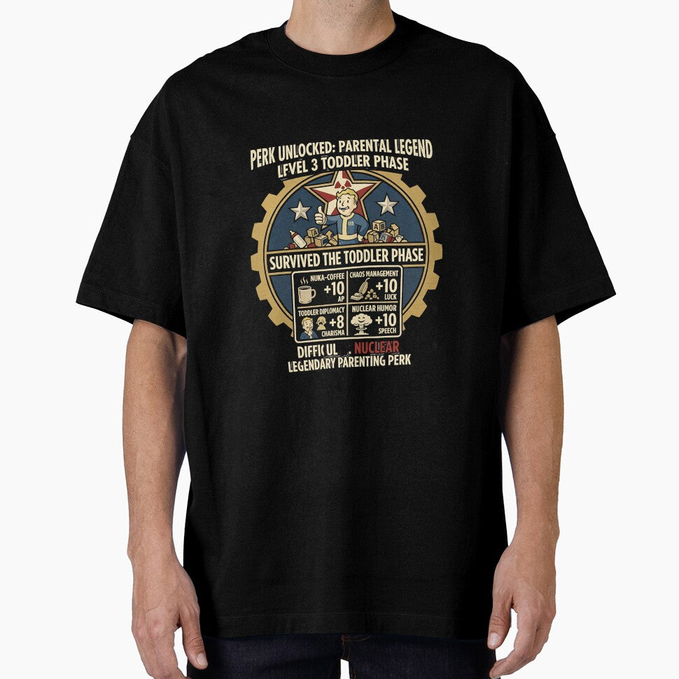 Perk Unlocked: Parental Legend – Survived the Toddler Phase | Funny Gamer Dad Shirt by Faith Level Up