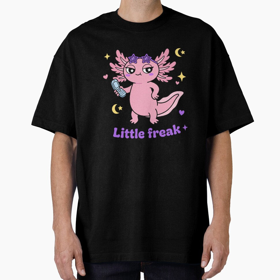 Little Freak Kawaii Pink Axolotl Y2K Star Sticker by CrystalMineArts
