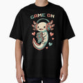 Gamer Axolotl - Retro Game On Handheld Gaming Art by AwesomeBeyondLimits
