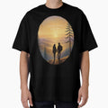 Together we are never lost couple hiking sunset mountain art print by icemanphotos