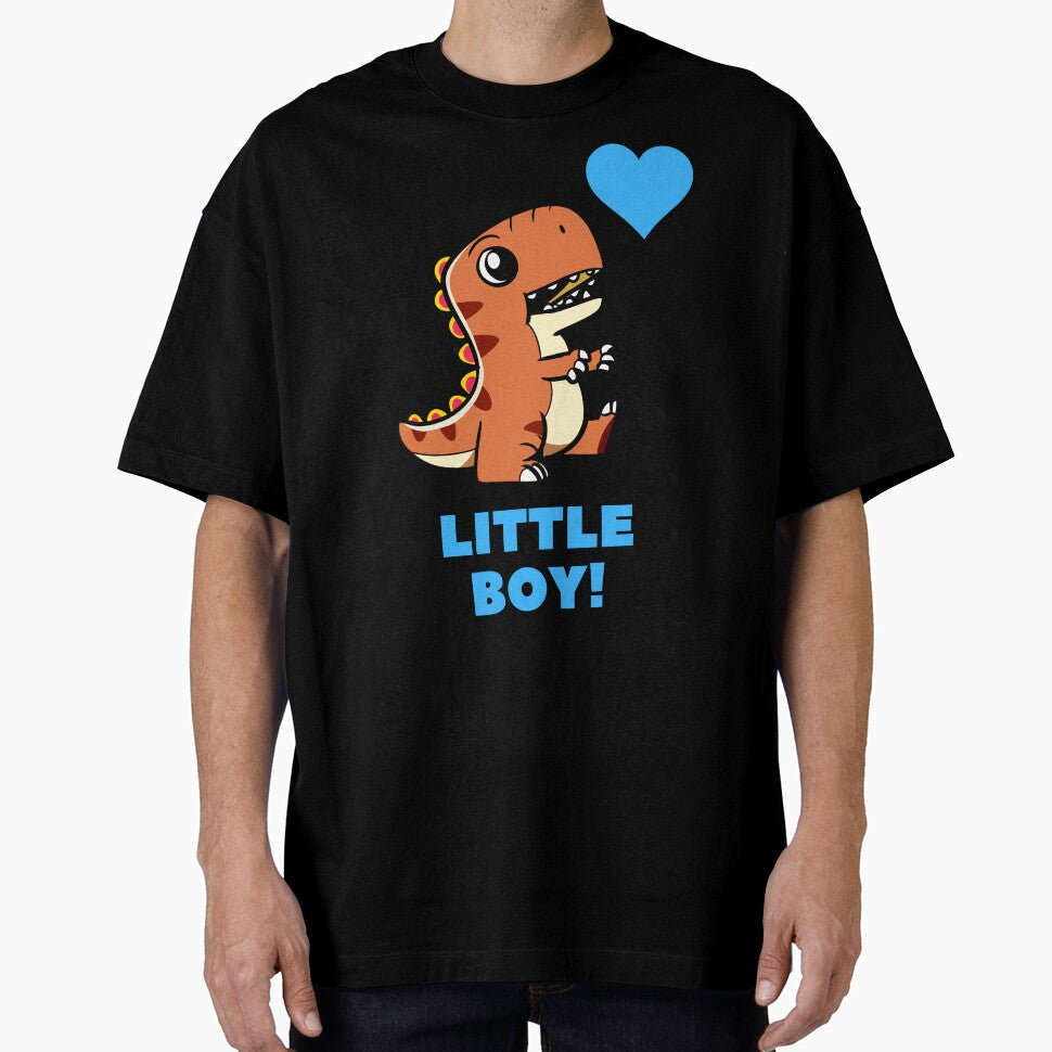 Little Boy Dinosaur Blue Heart by BoomBoomBaby