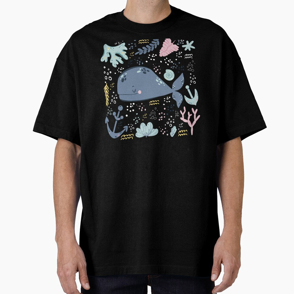 Cute Whale Underwater Doodle by KrisSidDesigns