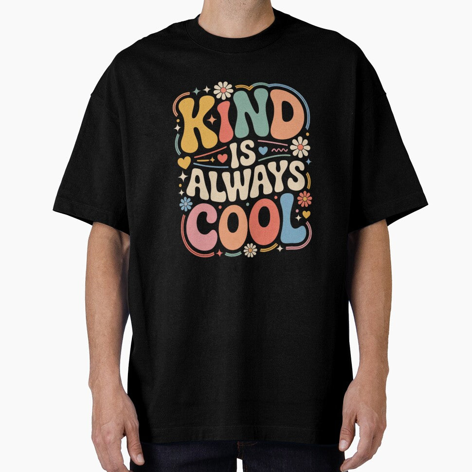 Kind Is Always Cool - Retro Groovy 70s Aesthetic Positivity by shellymope