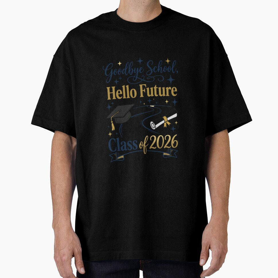 Goodbye School Hello Future Class Of 2026 Graduation Graduate Senior by RetroMini2026