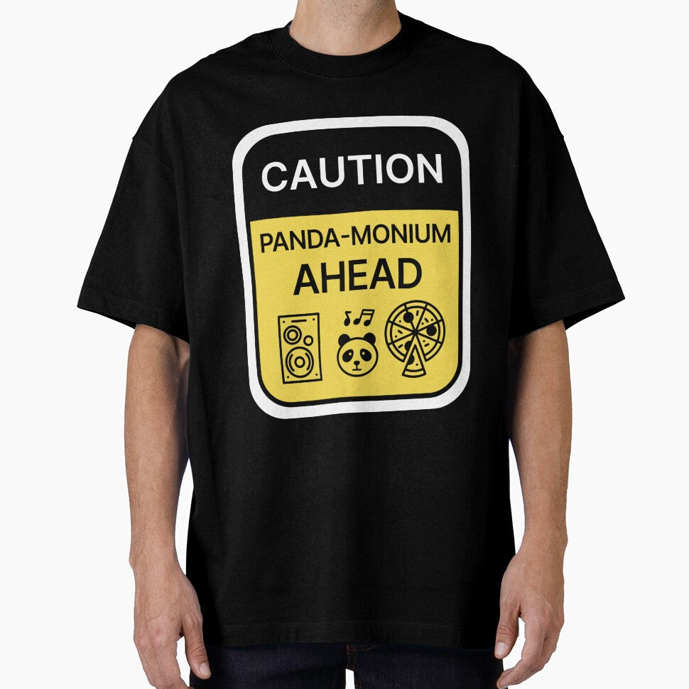 Panda - Monium pandemonium panda party - humorous panda caution sticker by dreamwish