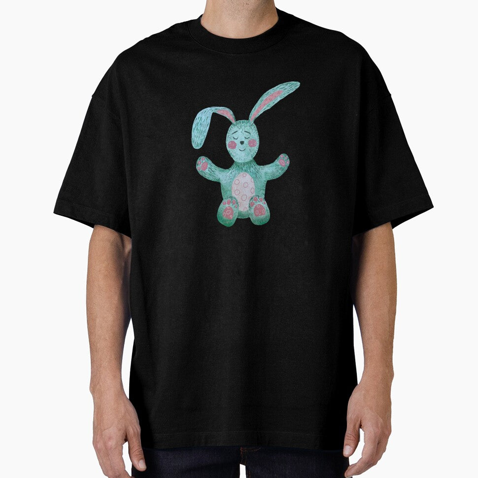 Rabbit blue textured cute a watercolor sketch black by Yana Mustafina | Boho Soulful Designs