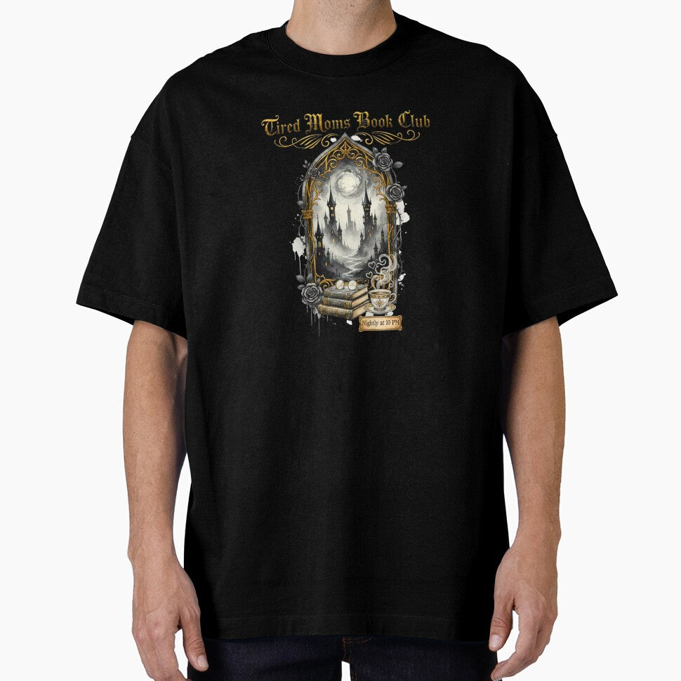 Tired Moms Book Club - Gothic Fantasy Reader & Coffee Art by Frame of Mind