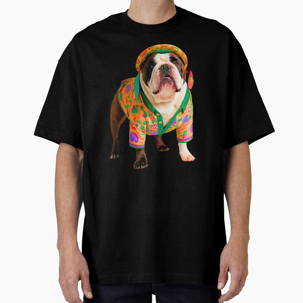 Cute and Groovy 1970s English Bulldog – Love, Peace & Retro Vibes by Fredster1966