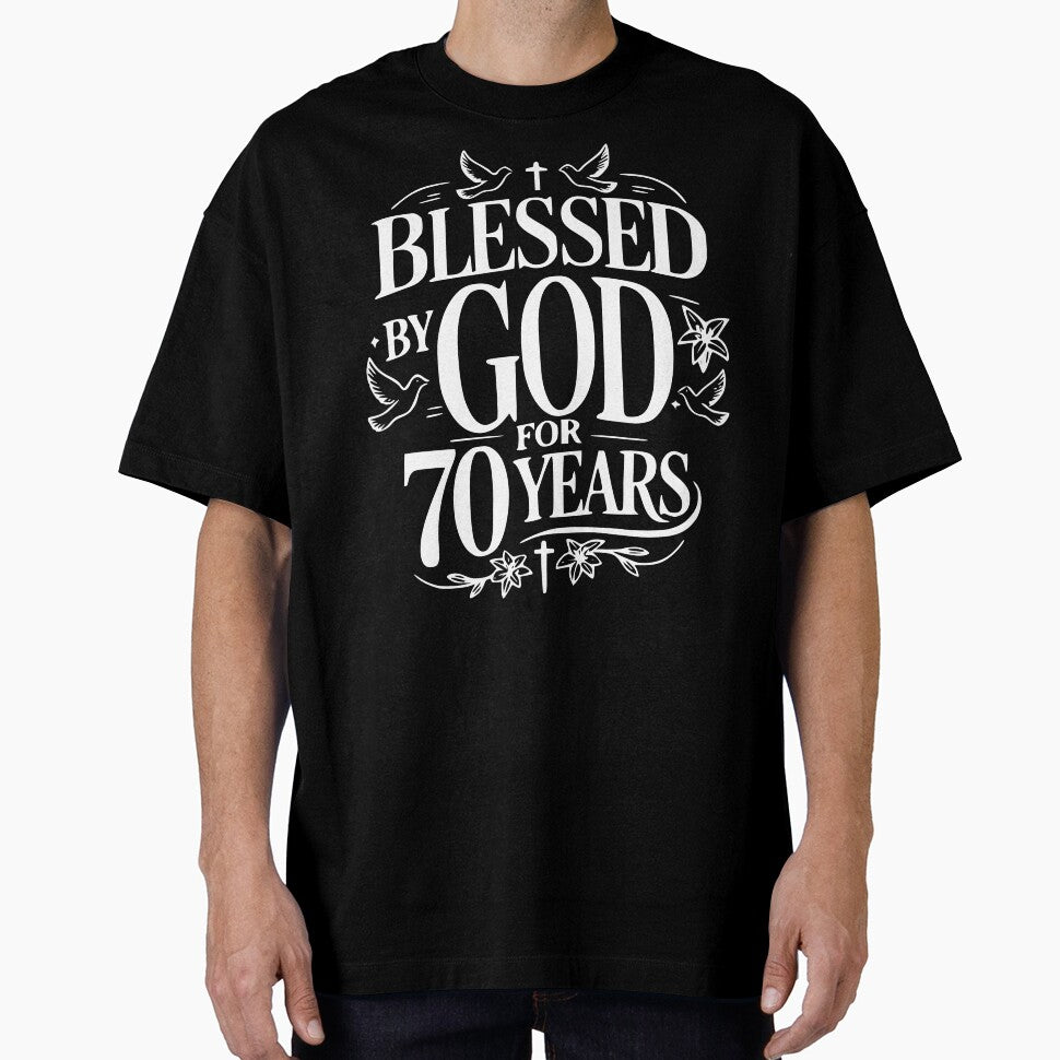 Blessed By God For 70 Year Christian 70th Birthday by giftfromheart