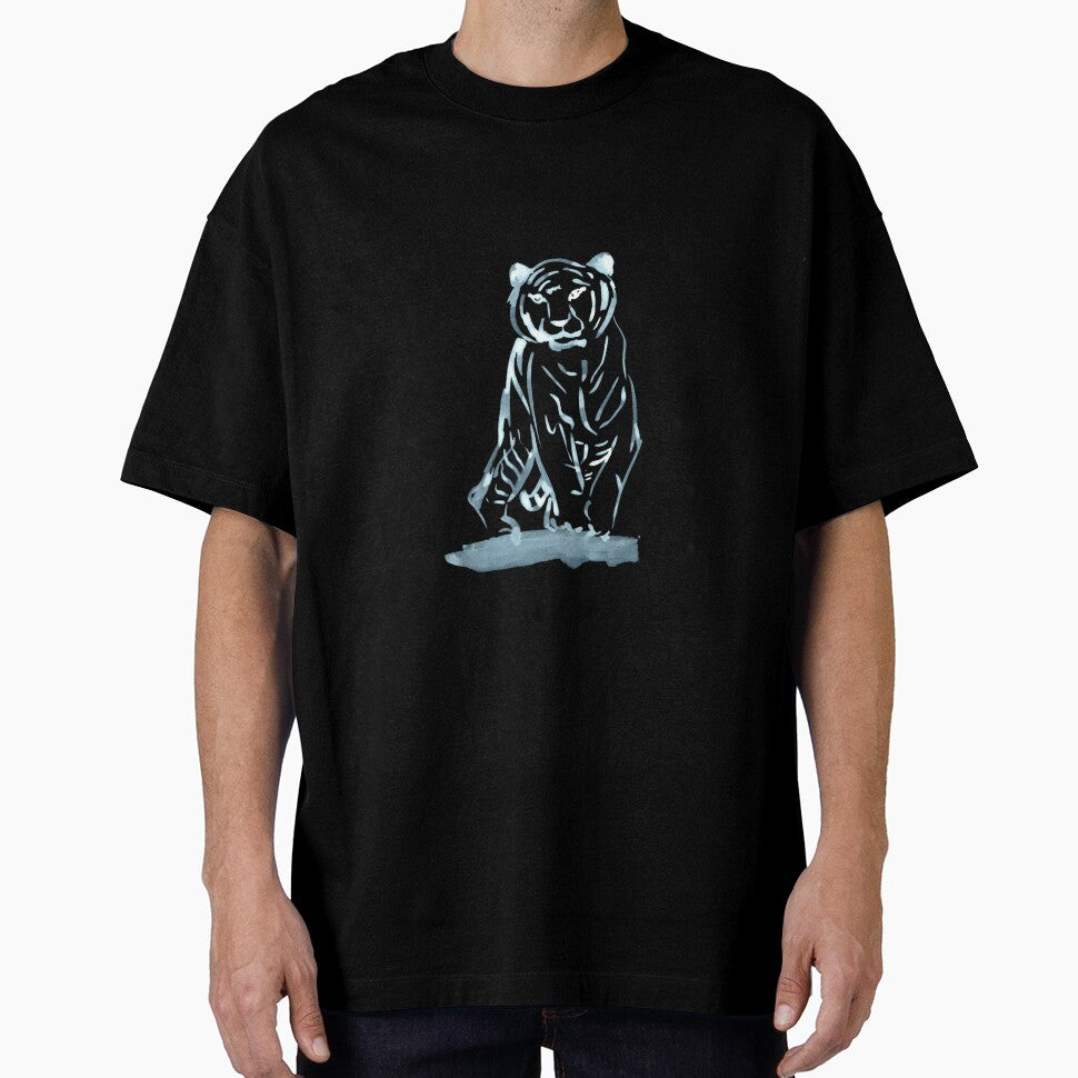 Approaching Tiger - Black and Blue by Niina  Niskanen
