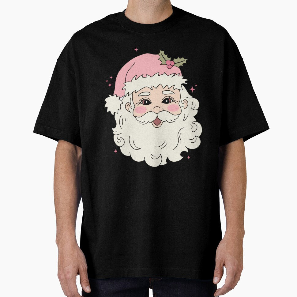 Retro Vintage Pink Santa Claus Pink Christmas by Stroblesamuel