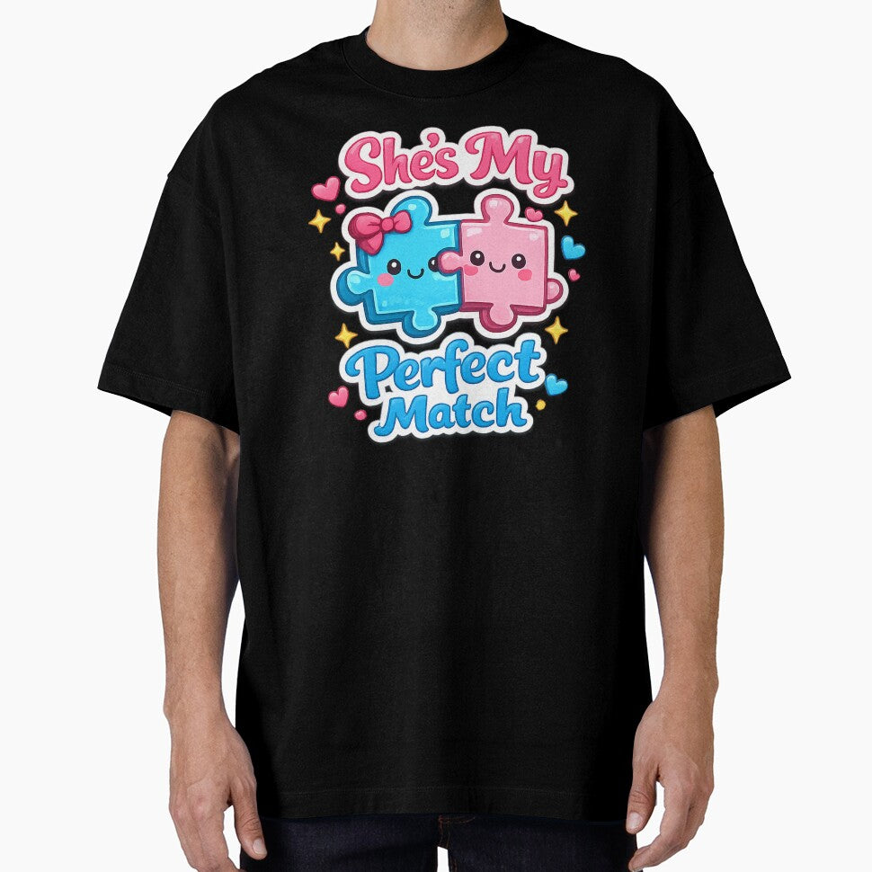 She’s My Perfect Match – Puzzle Couple Love Design by JerryBahama