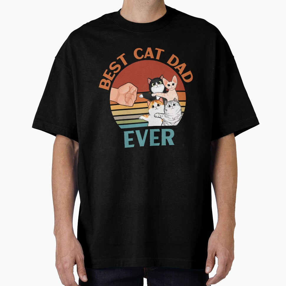 Best Cat Dad Ever Fist Bump Daddy with Four Cats Cute | Cat Dad & Cat Mama Gifts by Yogi Republic Creatives