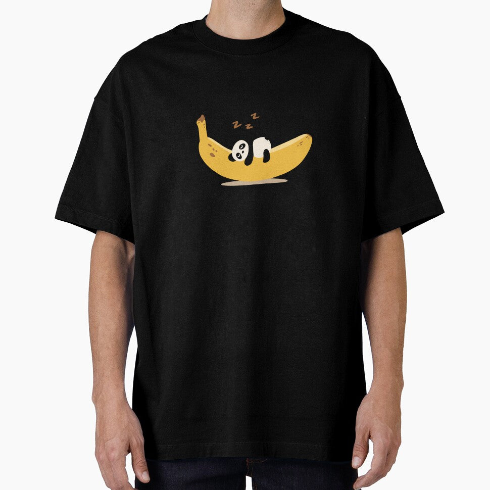 Little Panda Sleeping on a Banana by Chigurena