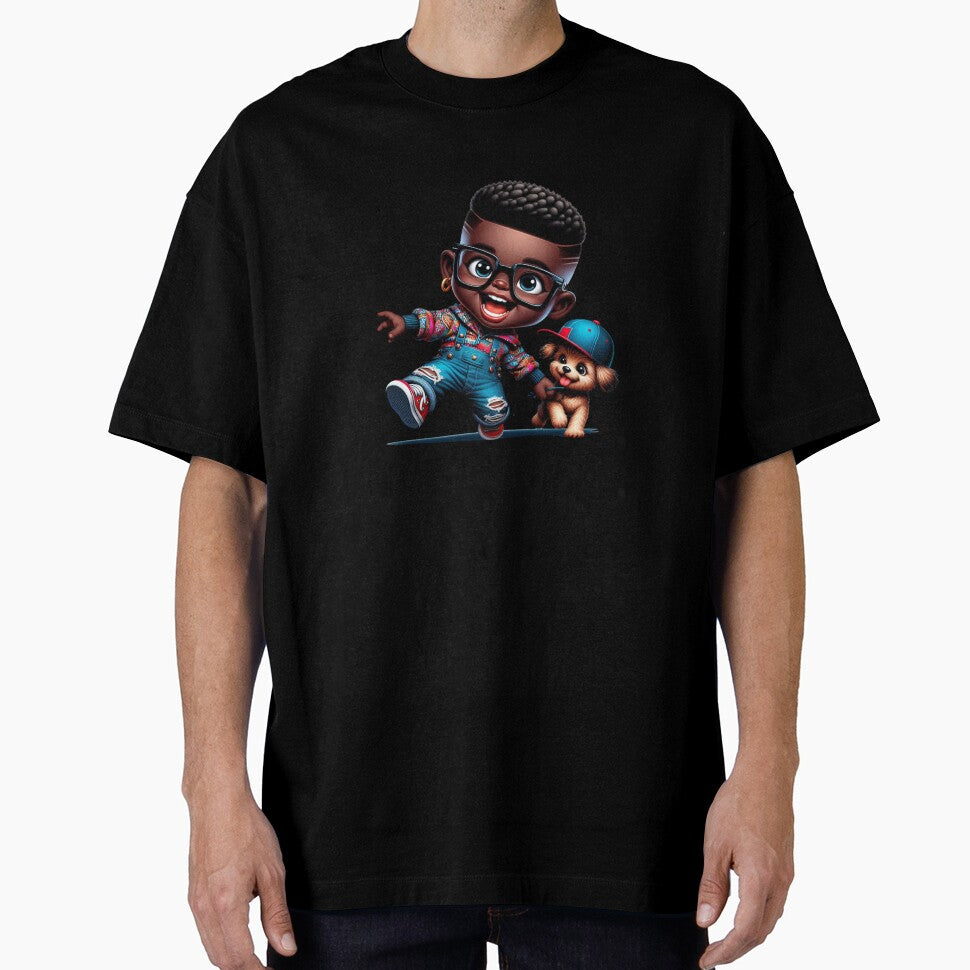 Stylish Black Child Cartoon Character by Lulunza