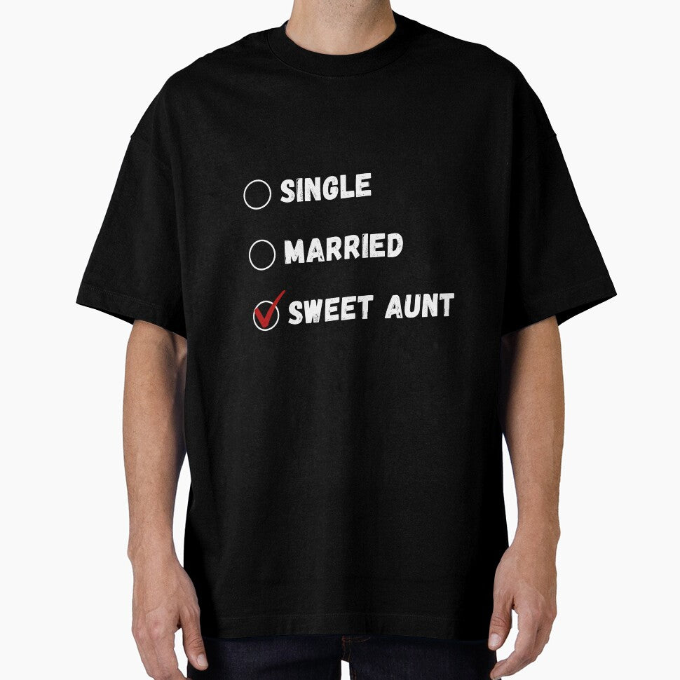 Single Married Sweet Aunt, Funny Aunt Shirt by Sleepy Cat Design