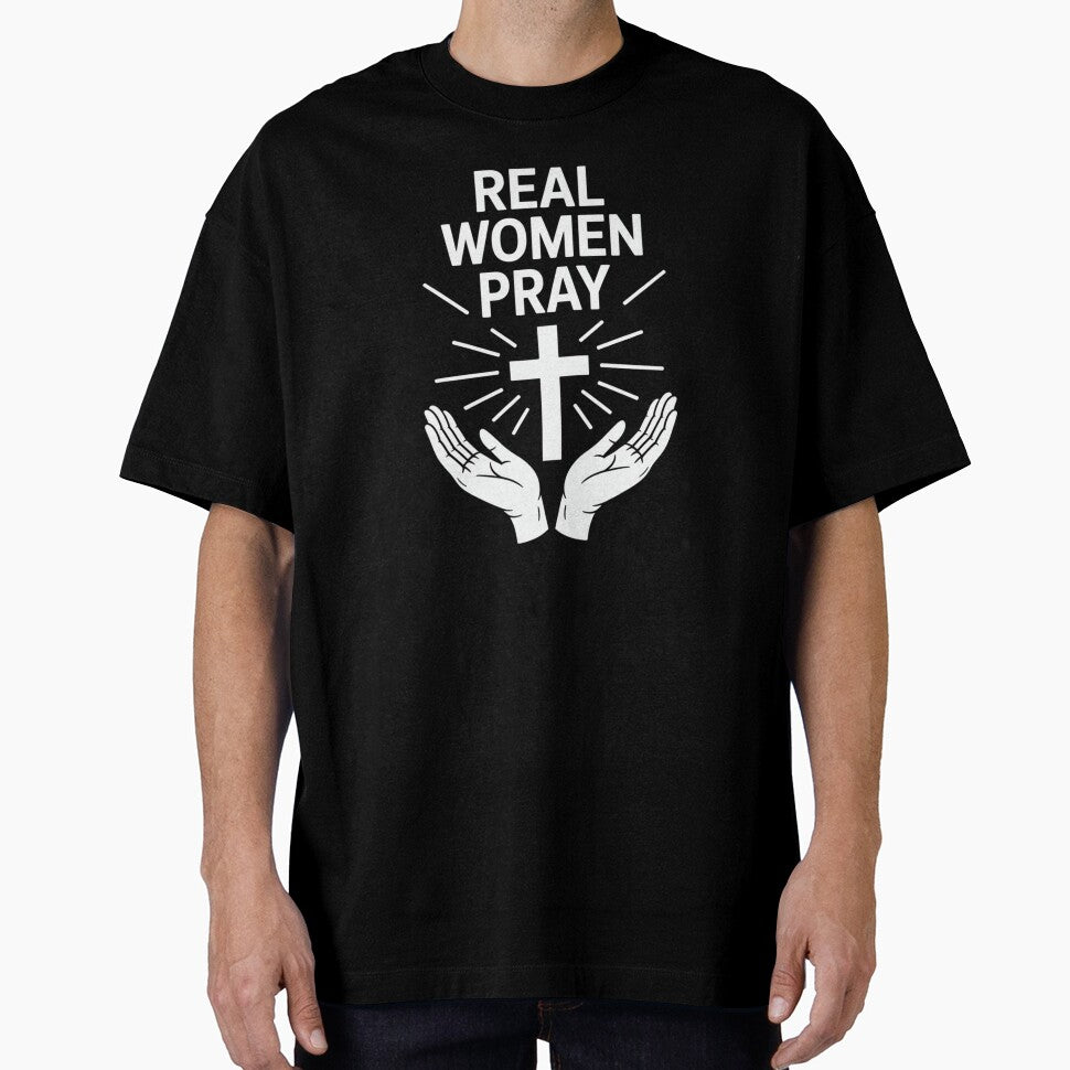 Real Women Pray Christian Faith Cross Hands by SuperAndSocial