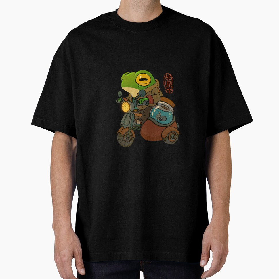 road trip motorcycle frog artwork asian style by DingHuArt