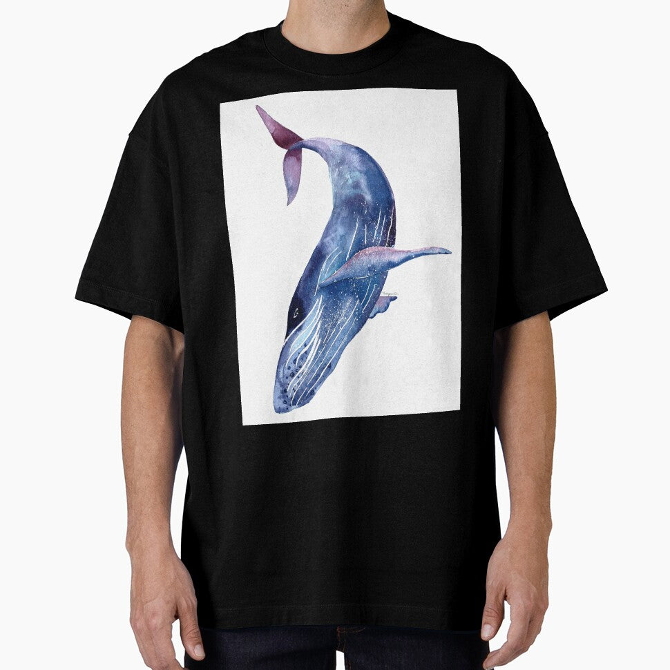 Whale art, watercolor whale, blue whale, purple whale by polkadotwhale