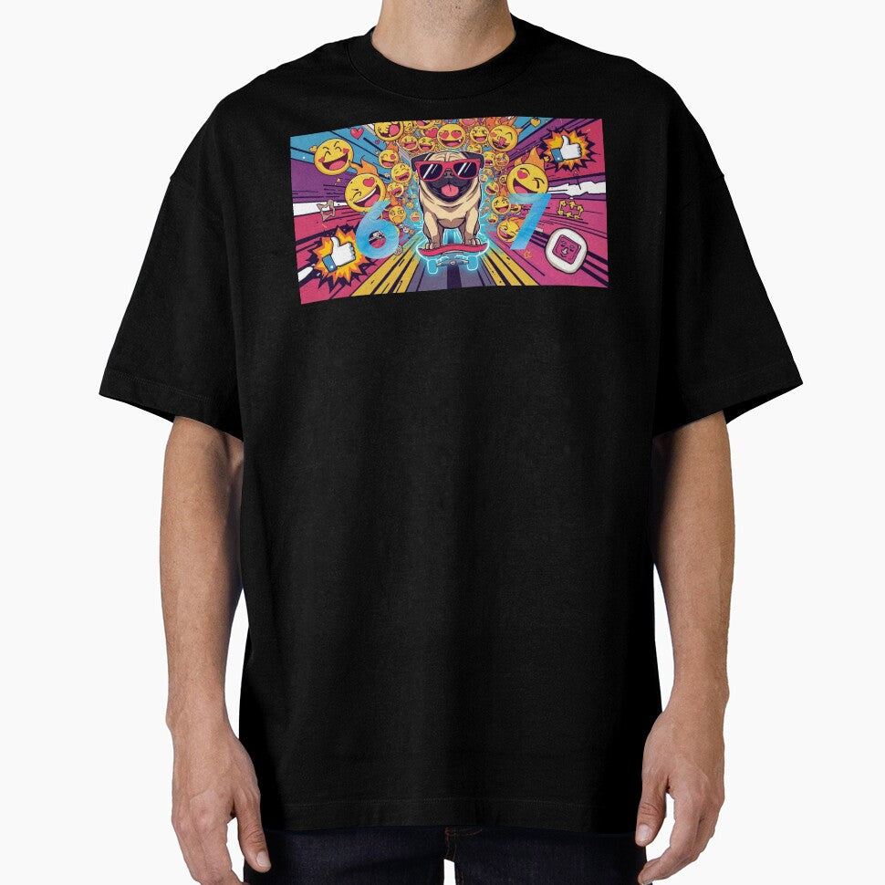“Funny Pug Emoji Shirt – Viral 67 Meme Design” by PugsRus