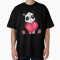 Cute panda with heart Valentine's day by ZadzeneaArt