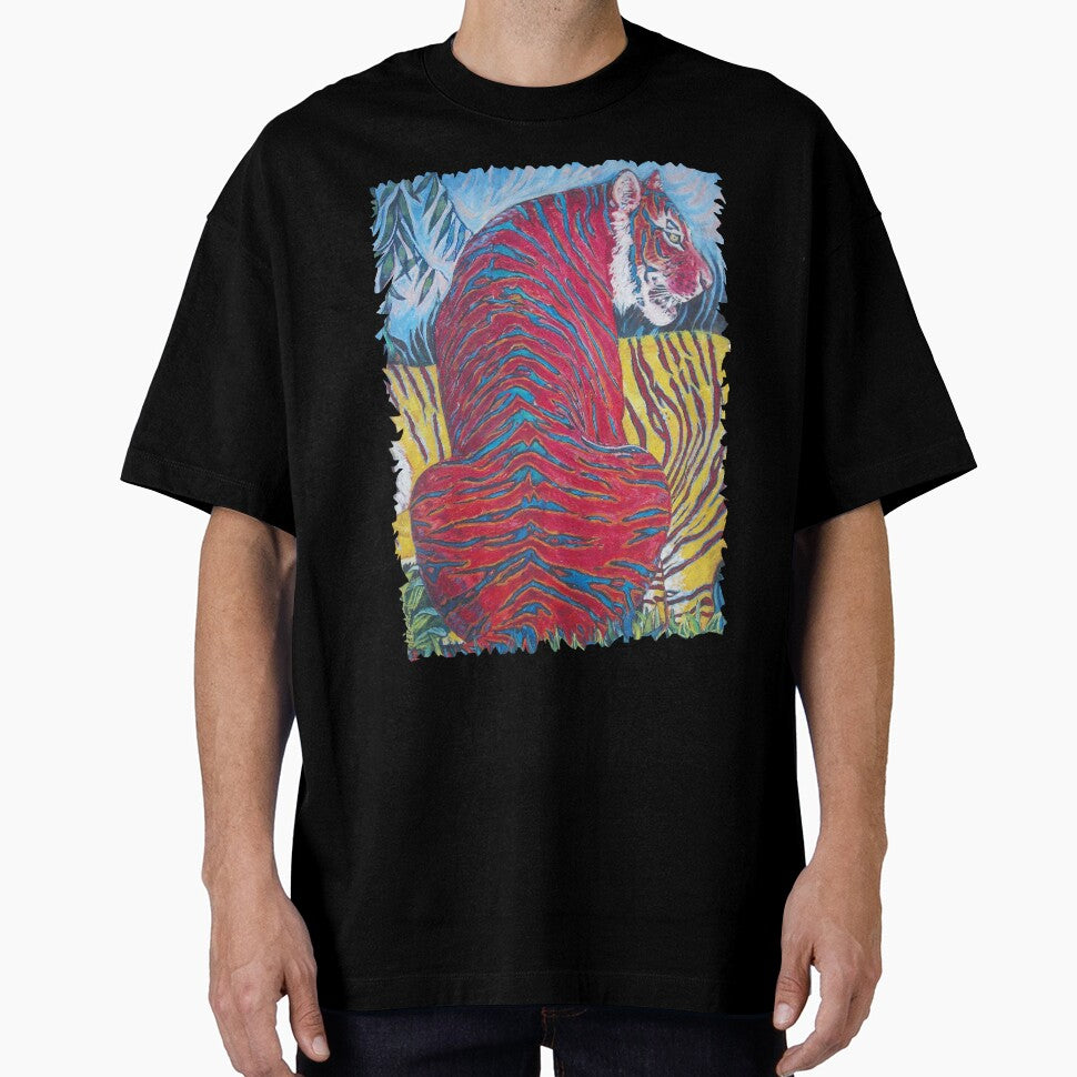 Vibrant Surreal Tiger Painting – Bold Colourful Wildlife Art by RShirleyFineArt