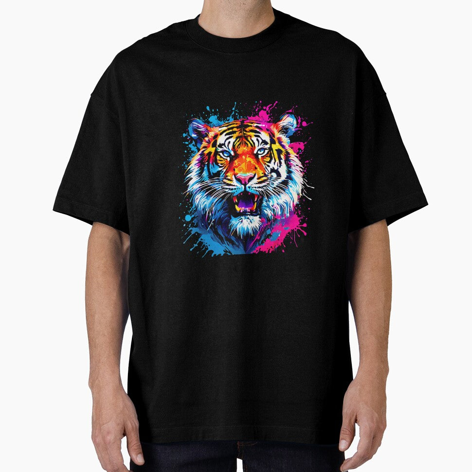 Vibrant Tiger Pop Art Bright Animal Art by kakarikihill