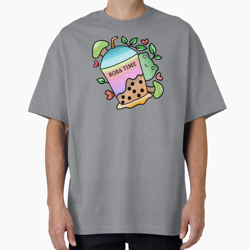 Kawaii Cute frog drinking boba tea by Quacktails
