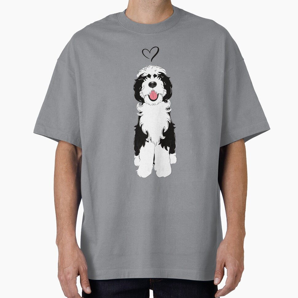 LOVE Black and White Sheepadoodle 1 by Lulupainting