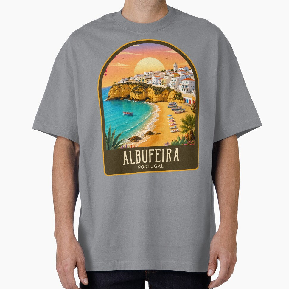 Albufeira Vintage Travel Illustration by HomeLivingCo