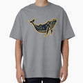 Celestial Whale Constellation Navy Gold Cosmic Ocean by HopeAndHustle