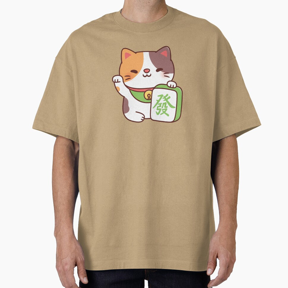 Cute Lucky Calico Cat With Mahjong Tile Funny by rustydoodle