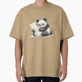 Cute Grumpy Baby Panda Hugging Pillow Angry Art by BreezifyDesignStudio