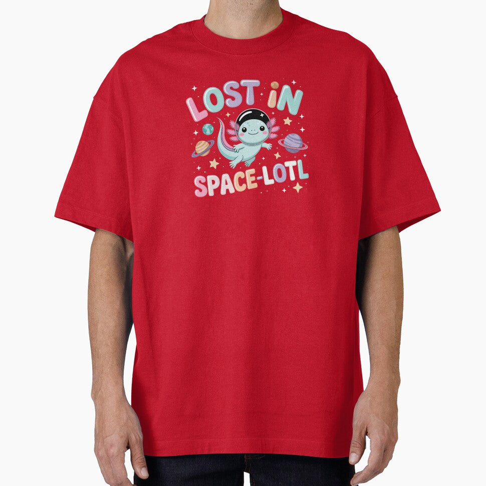 Lost in Space-lotl – Cute Axolotl Space Design for Dark Apparel & Products by Muzgle