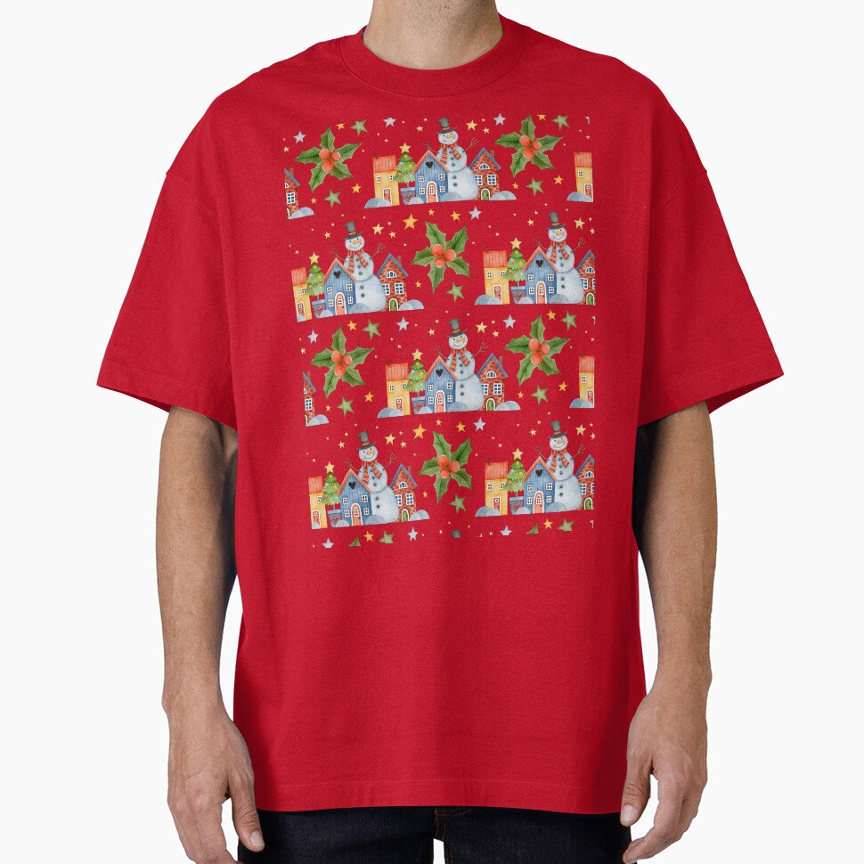 Snowman and Christmas Village Paper Pattern by TeeGeeTees