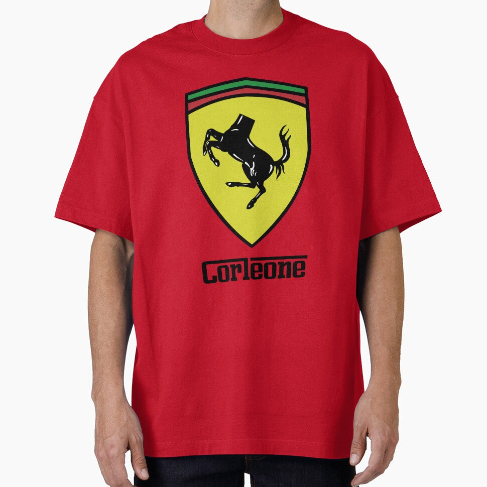 Corleone – Ferrari Logo Parody Tee by MikeMoreArt