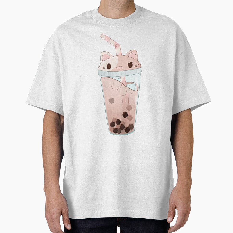 Kawaii cat boba tea by milyahs-art