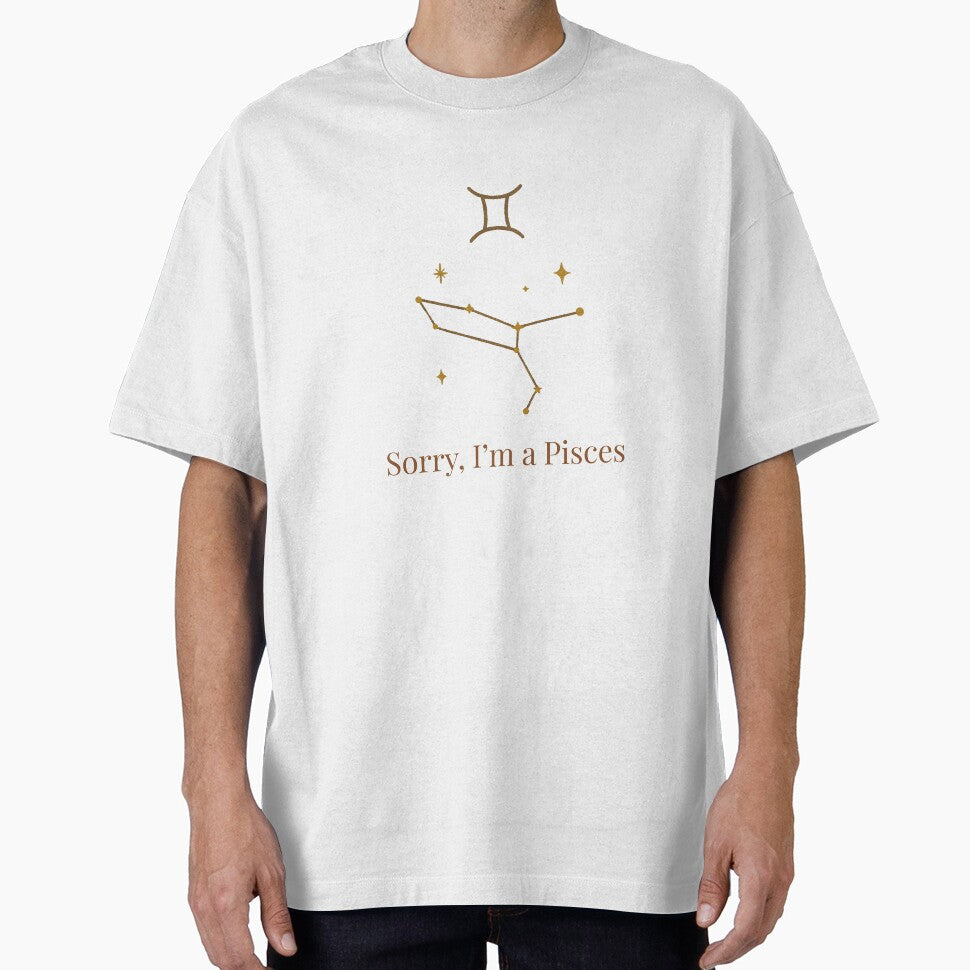 “Sorry, I’m a Pisces” Sticker – Dreamy Astrological Design with Golden Constellation by Luz M. Oroño