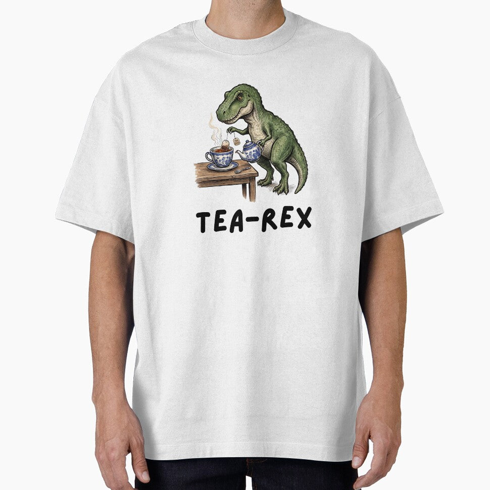 Tea-Rex: Vintage T-Rex Tea Party Line Art Sticker by Ink & Void Co.