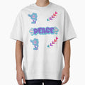 Retro Peace and Love Blue Flower Groovy Art ?? by FunSticky14
