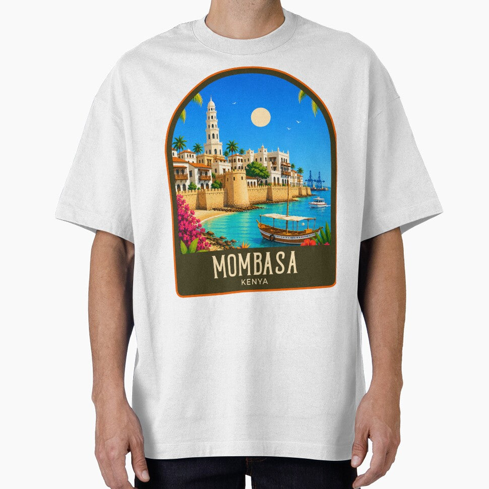 Mombasa Vintage Travel Illustration by HomeLivingCo